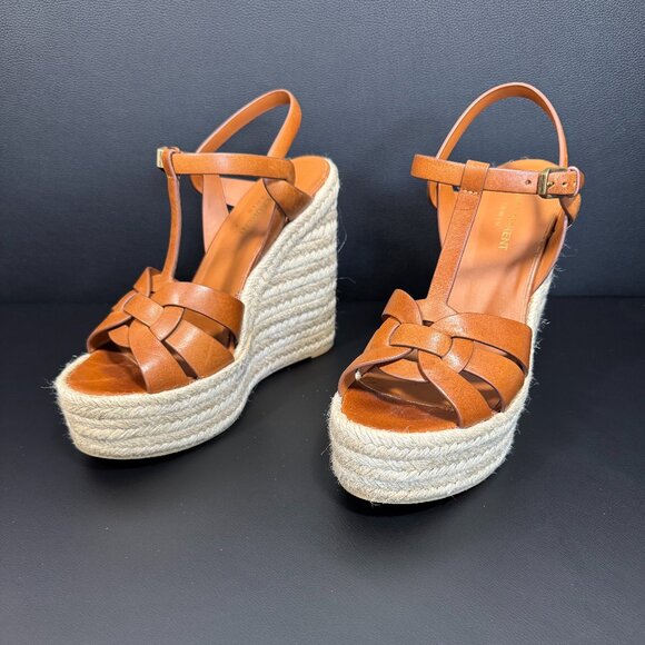 YSL Tribute Ambra Leather Espadrille - Size 38 - Picture 6 of 13